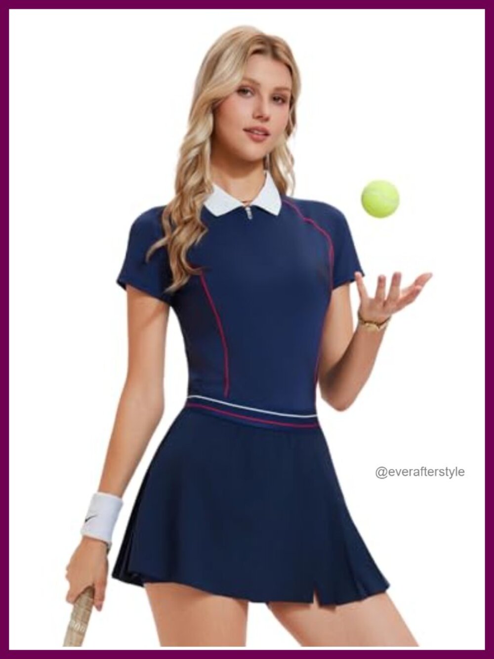 Women's Tennis Golf Skort Set Zip Polo Shirt Pleated Skirt Athletic